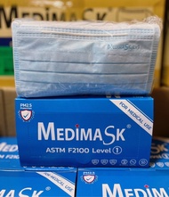 Medimask ASTM Lv1 x1box.💙สีฟ้า (บรรจุ 50 ชิ้น) เกรดทางการแพทย์ 💥พร้อมส่ง💥