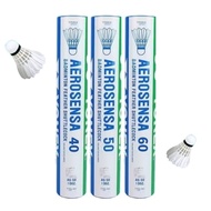 Badminton Shuttlecock AS50 AS40/60 Badminton Balls 12pcs Goose Feather Tourney Level Standar (Durabl