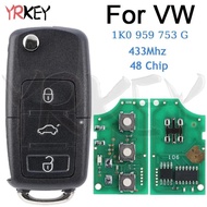 Flip Car Remote Key Case for Skoda VW VOLKSWAGEN Tiguan Touran Caddy EOS Golf Jetta SIROCCO 1K0 959 
