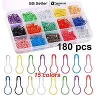 【SG SELLER】180pcs/Box Gourd-shaped Safety Pin Alloy Brooch Accessories Magic Pin 22*10mm