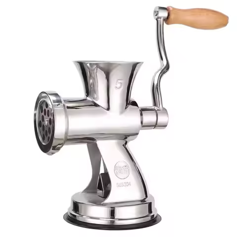 Manual Meat Grinder, Hand Crank Meat Mincer for Home Kitchen Stainless Steel Blades, Non-Slip Base, 