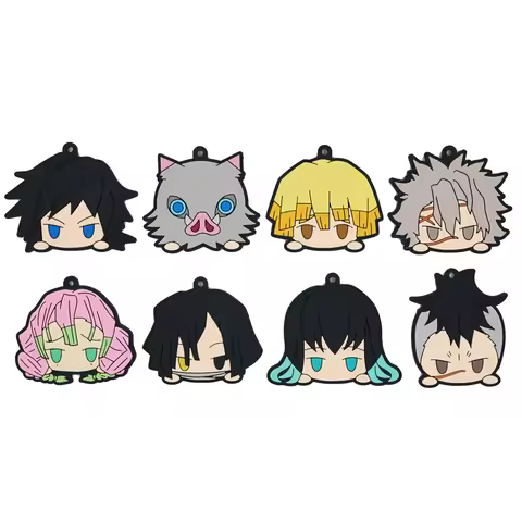 Demon Slayer Anime Muichirou Sanemi Kanroji Mitsuri Iguro Obanai Zenitsu Rubber Keychain Ornament To