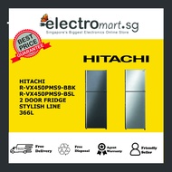 HITACHI 366L 2 DOOR FRIDGE STYLISH LINE R-VX450PMS9-BSL (BRILLIANT SLIVER)