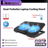 【 SG Brand 】RICHMENT Q100 ICE COOREL Laptop Cooling Pad with 2 Cooling Fans, Cooling Pad for Laptop 