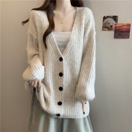 RUIHUAN | Áo Sweater Dài Tay Phong Cách Thường Ngày Màu Xám Mohair