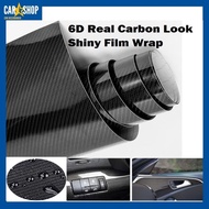 6D Real Carbon look Shiny Carbon Fiber Pattern Film Wrap Decal Car Sticker Sheet