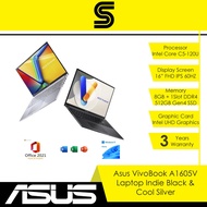 ASUS Vivobook A1605V-APMB035WS/APMB036WS (Intel C5-120U/16GB DDR4/512GB NVME/INTEL UHD) Cool Silver 