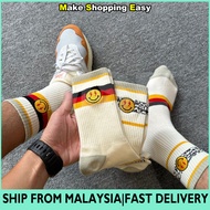 MSE J.Balvin Embroidery Smile Logo Cream Colour Cotton Socks Stokin Hipster