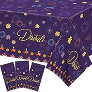 Adirasenotek 3 PCS Diwali Table Cloth Diwali Decorations,India Festival of Lights Tablecloths for Pa