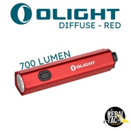 Olight Diffuse (RED) - 700 LUMEN COMPACT EDC POWERFUL FLASHLIGHT / Lampu Suluh / Torchlight - KEDAI 