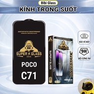 Poco C71 premium transparent tempered glass sharkcase phone screen protector