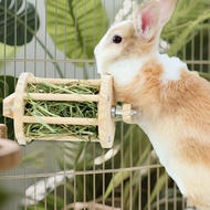 [szlztmy2mg] Hay Dispenser for Rabbits, Food Waste, Wooden Rotating Hay Stand for Guinea Pigs, Squir