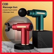 Mini Fascia Massage Gun 6 Speeds With 4 Massage Heads LCD Screen Digital Display Wireless Massage Gu
