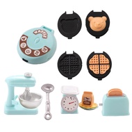 Miniature Dollhouse Kitchen Set 1:12 Decoration Waffle Maker Toaster Scale Stand Mixer Flour 10PCS M