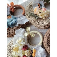 beg tangan wanita murah handbag women Mother's Day Event Original French Flower Straw Bag Material B