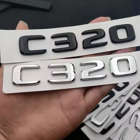 3D ABS Logo C 200 C220 C300 C200 C220 C300 C320 Emblem Letters Sticker Car Trunk Badge For Accessori