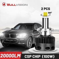 BLLVISION หลอด LED H7 H11 20000Lm D2H D4S D3S D2S D1S หลอด LED H สำหรับโทรศัพท์มือถือ ชาร์จไฟแบบไร้ส