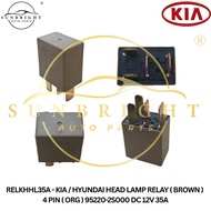 KIA / HYUNDAI HEAD LAMP RELAY ( BROWN ) 4 PIN ( ORG ) 95220-2S000 DC 12V 35A