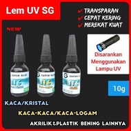 (10g) Lem UV (Kaca/Kristal)-(Kaca-Logam)-(Akrilik/Plastik Bening)/Lem UV 116/Lem Laser/Lem Inlay/Lem