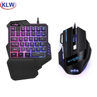 Gaming Keyboard And Mouse Combos Rgb Backlit One-handed Keypad Mice 3200 Dpi With Game Converter For