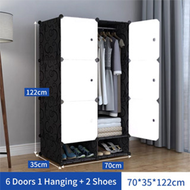 Almari Pakaian Storage Cabinet Black/White Door Cabinet Hanging Clothes Organiser  Almari DIY Wardro