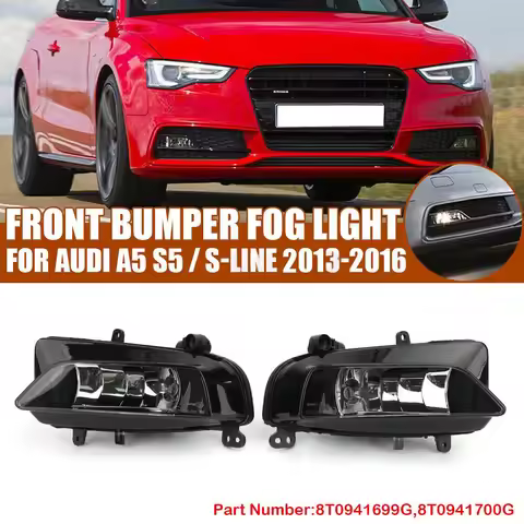 Left Right Car Front Light Halogen Fog Lamp Clear Whit Bulds For AUDI A5 S-Line S5 2013 2014 2015 20