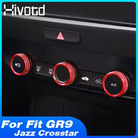 Hivotd Car Air Conditioning Switch Knob Cover Ring Frame Control Trim Sticker Accessories For Honda 