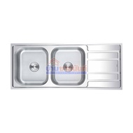 อ่างซิ้งค์ล้างจาน EVE รุ่น EXCEL XL 1200/500 แบบ2 หลุม +ที่พักจาน+ก๊อก (เก็บปลายทาง) รหัส BK-00088