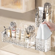 Cosmetics Rack Shampoo Rack Suction Cup Removable Storage Rack No Punching Wall-Mounted Bathroom Rack