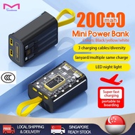 【CCC certification】Mini 20000mAh Powerbank with 3 Cable Portable Mobile Charger