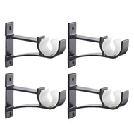 COD4Pcs Double Curtain Rod Bracket Holder Set hanging curtain bracket Metal Heavy Duty Base Rod Pole