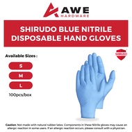 SHIRUDO Blue Nitrile Disposable Glove 50pair Sarung Tangan Getah Latex Hyegiene Protection