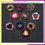 Elegant 3-color floral men's brooch GC105