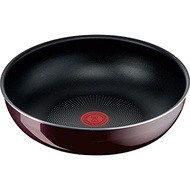 Tefal Stir-Fry Pot with Removable Handle 28cm Deep Wok Compatible with Gas Fire "Ingenio Neo Vintage Bordeaux Intense Wok Pan" Non-stick L43919 【Direct from Japan】