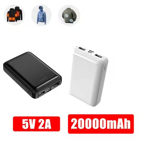 Mini Power Bank 20000mAh 5V 2A Portable Charger for Heated Vest Jacket Power Bank for iPhone Xiaomi 