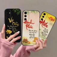 Samsung A14 4G / A24 / A34 5G / A54 5G case with calligraphy meaning peace of mind, fortune, parents