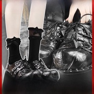 รองเท้าส้นสูงพื้นหนาสไตล์ยูนิเซ็กซ์ GURURU Original Lolita Punk Subculture รองเท้าส้นหนาสำหรับผู้หญิ