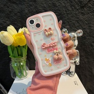 ARIZINO เคส OPPO Reno 8T 5G Reno 8Z 5G Reno 7Z 5G Reno6 Z 5G Reno 8 5G Reno 6 5G Reno 5G โปร่งใสแฟชั่นเวฟ3D เคสโทรศัพท์ซิลิโคนดอกไม้สาว