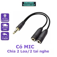 With MIC Cable splits 3.5mm jack port to speakers and headphones Splits Headphone Speakers From 1 3.