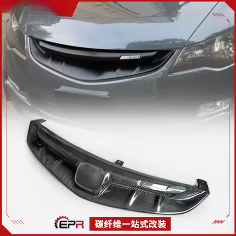 SAAR For Honda 8th Generation Civic FD2 - Mugen 2 Style Carbon Fiber Grille Replacement (Center Gril
