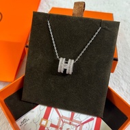 AAA+Brass Necklace High Trapezoidal Diamond Full Diamond Necklace Women's Trendy Classy Necklace