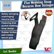 V Club Archery Flat Webbing Strap Bow Stringer - Non-Slip Rubber Mat - Bow Stringing / Unstringing