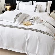 Set Empat Keping Sulaman Linen Hotel Set Kapas Disikat Hotel Cadar Cadar Sarung Duvet Produk Eksport