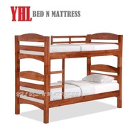 YHL AO Solid Wood Single / Super Single Double Decker Bed Frame (Mattress Not Included)