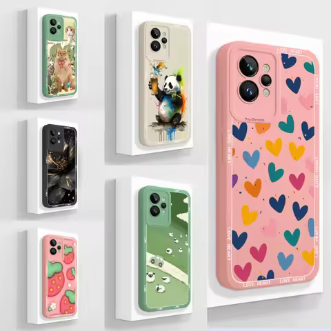 For OPPO Realme GT2 Pro Cases Love Heart Strawberry Antifouling Anti-drop Simplicity Soft Bumper For