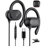 COOYA USB C Open Ear Headphones Type C Wired Earbuds untuk iPhone 17 16 15 Pro Max iPad A16 Air 7 Pi