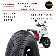 AHM FEDERAL Ban Motor Scoopy Tubeless R12 Uk 100/90-12 &amp; 110/90-12 Scoopy R12/Fazzio/Genio R12/Vespa R12 - AHM K93