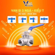 (Type T) 3-way ball valve, 3-port stainless steel lock valve 42 49 60
