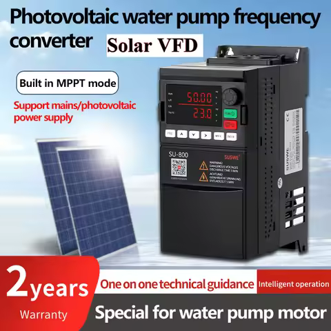 Solar VFD three-phase DC 380V 0.75 kW/1.5 kW/2.2 kW/4 kW/5.5KW/7.5KW, with MPPT VFD solar control pu