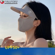 AFALLFOR Ice Silk Mask, Face Mask UV Protection Face Cover With Brim, Adjustable Face Scarves Sunscreen Face Scarf Solid Color Face Gini Mask Outdoor